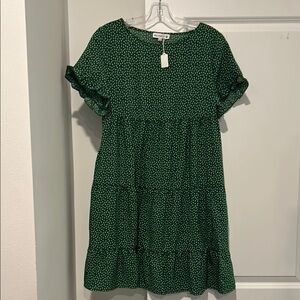 Green floral Mini Dress